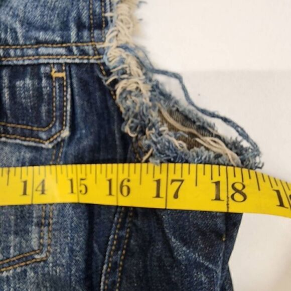 Cult of Individuality Blue Denim Vest Womens Jean Distressed Size Large H5 - Picture 6 of 9